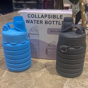 Collapsible Water Bottle Set - Blue and Gray